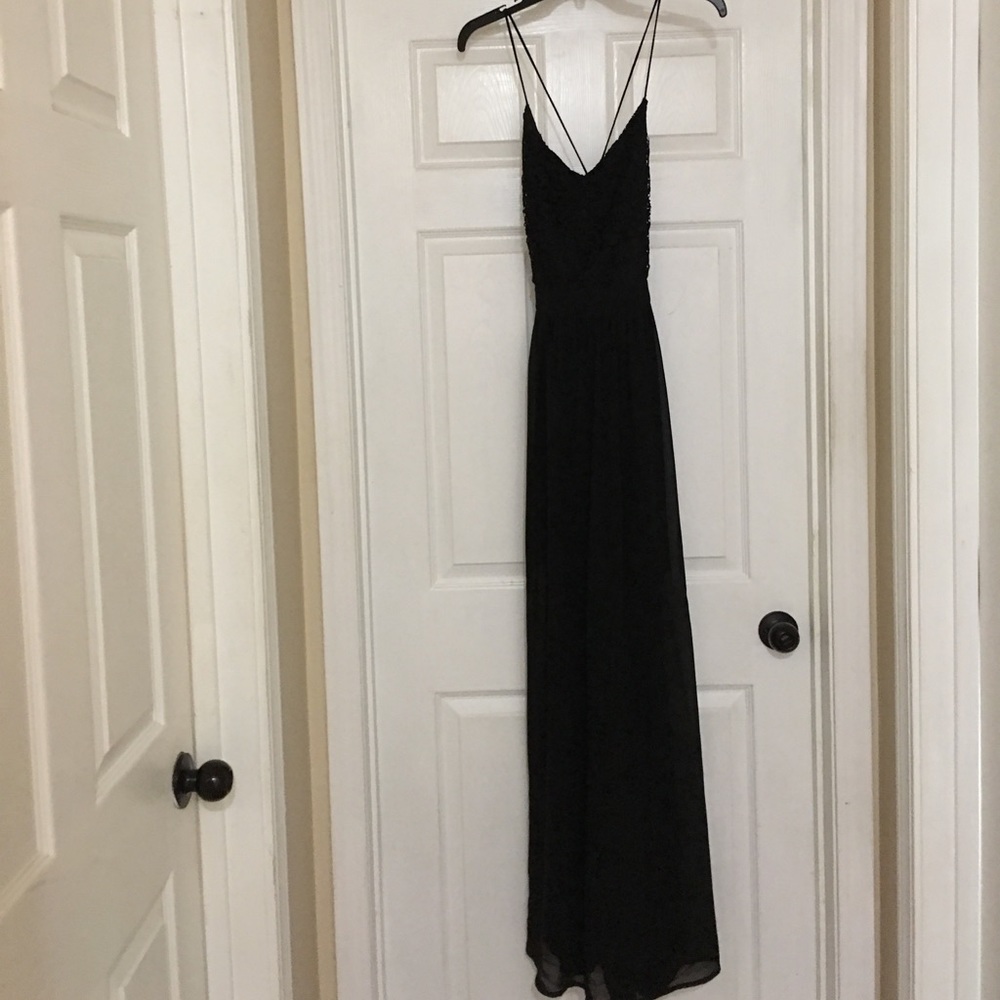 Black semi formal floor length dress