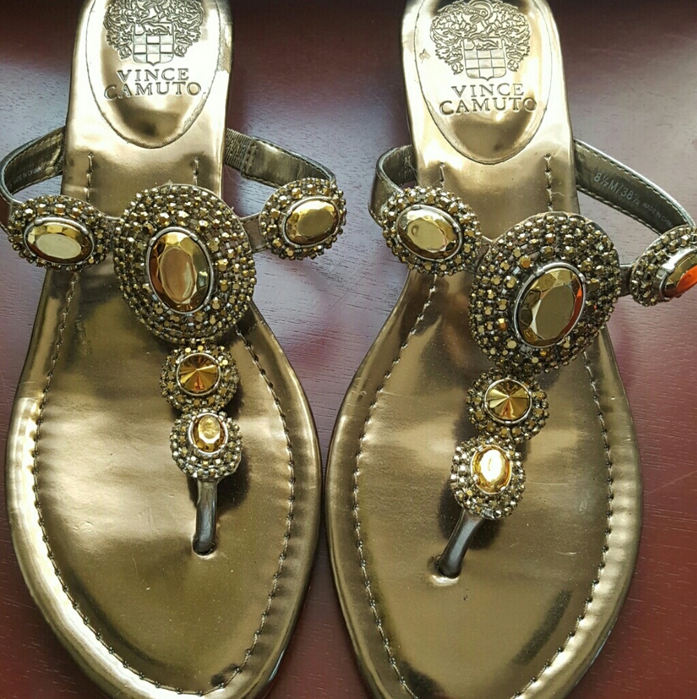 Vince Camuto Metallic Embellished Sandal