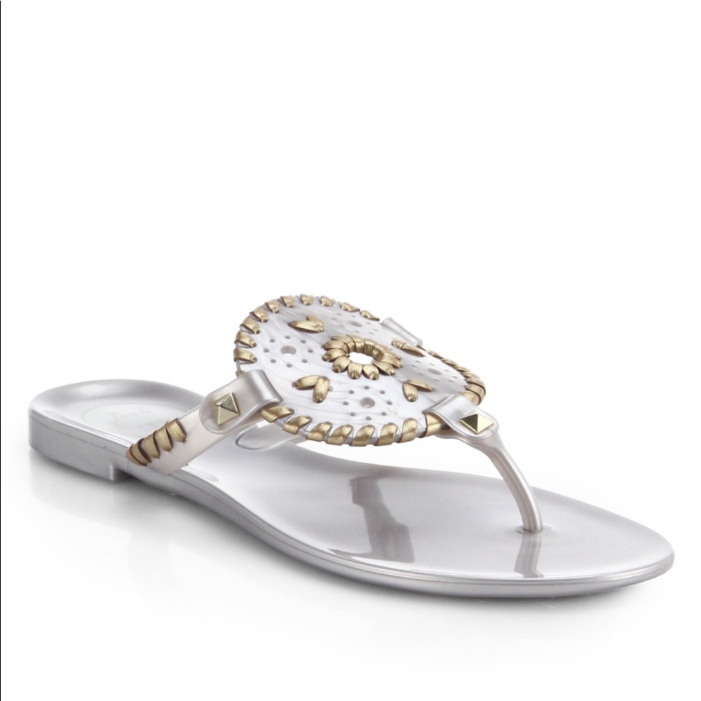 Jack Rogers Georgica Metallic Jelly Sandals