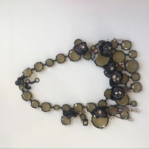 Jewel and flower embellished necklace