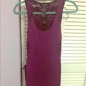 bebe Purple Lace Bodycon Dress