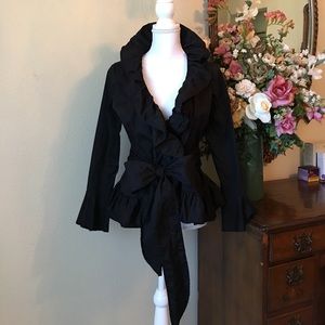 Elegant Ruffled & Bow Sashed Top