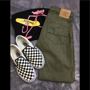 Abercrombie Khaki Olive Straight Leg Pant Size 28