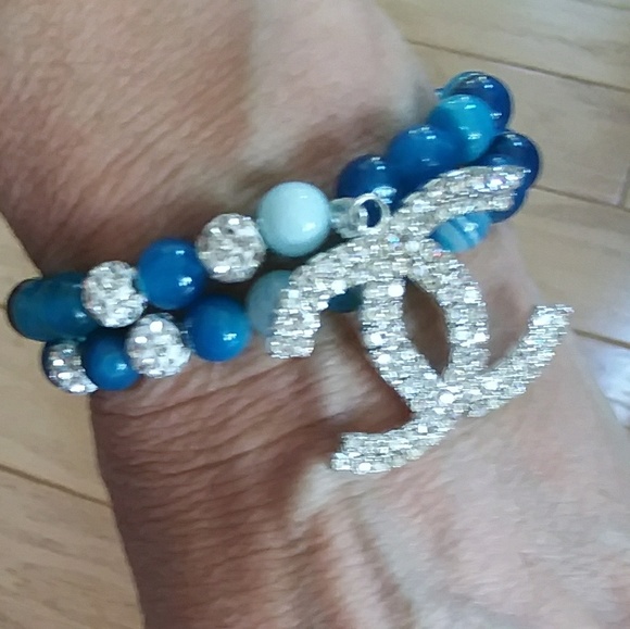 gorgeous adjustable blue Agate bracelets - Picture 2 of 2