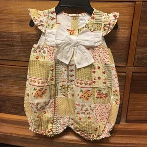 Patchwork Baby Girl's Romper with Booties - NWT
