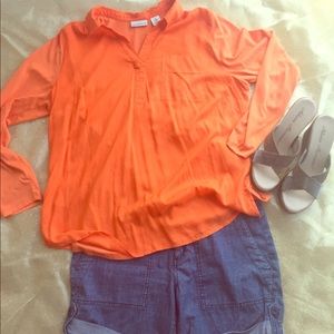 Orange Liz Claiborne Collared Shirt