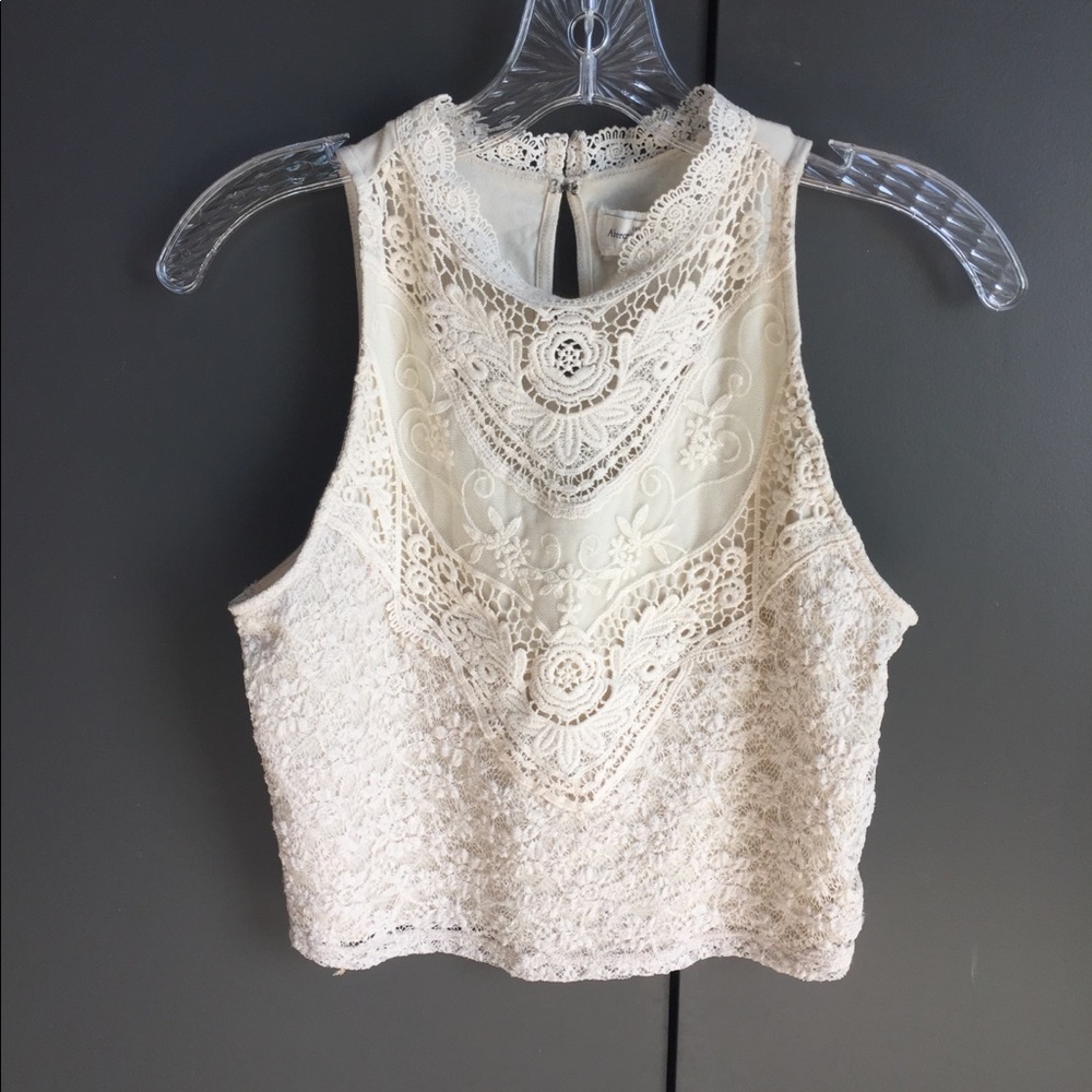 Abercrombie white crop top