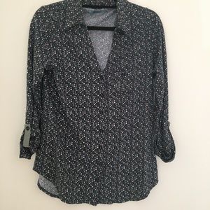 Anthropologie Velvet Floral Button Up Shirt Anthropologie Velvet Floral Button Up Shirt