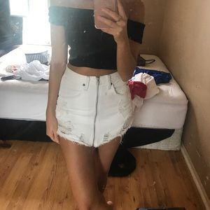 NWT LF White Vintage Jean Skirt size 25!