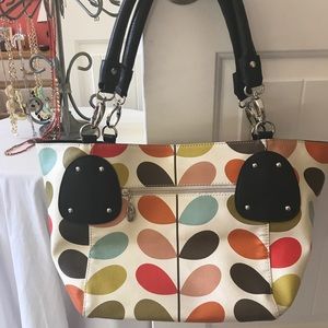 Printed faux leather hobo