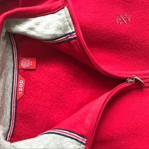 IZOD RED ZIPPER SWEATER.
