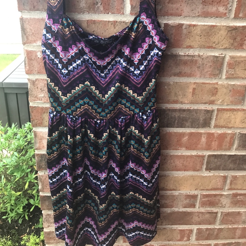 Multicolored Patterned Dress