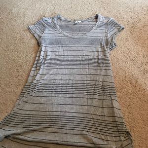 CAbi casual sheer grey and black top