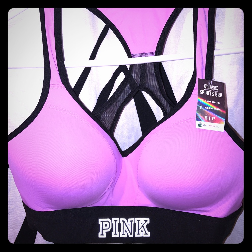 PINK! Push up sports bra