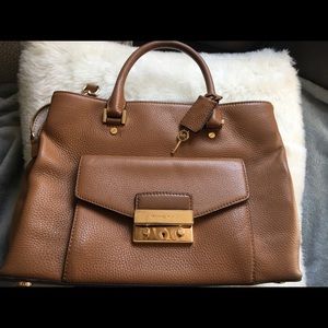 Authentic Michael Kors satchel luggage tan