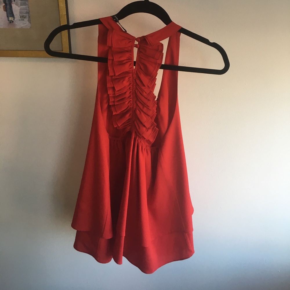 Red Ruffle Back Tank - Picture 2 of 2