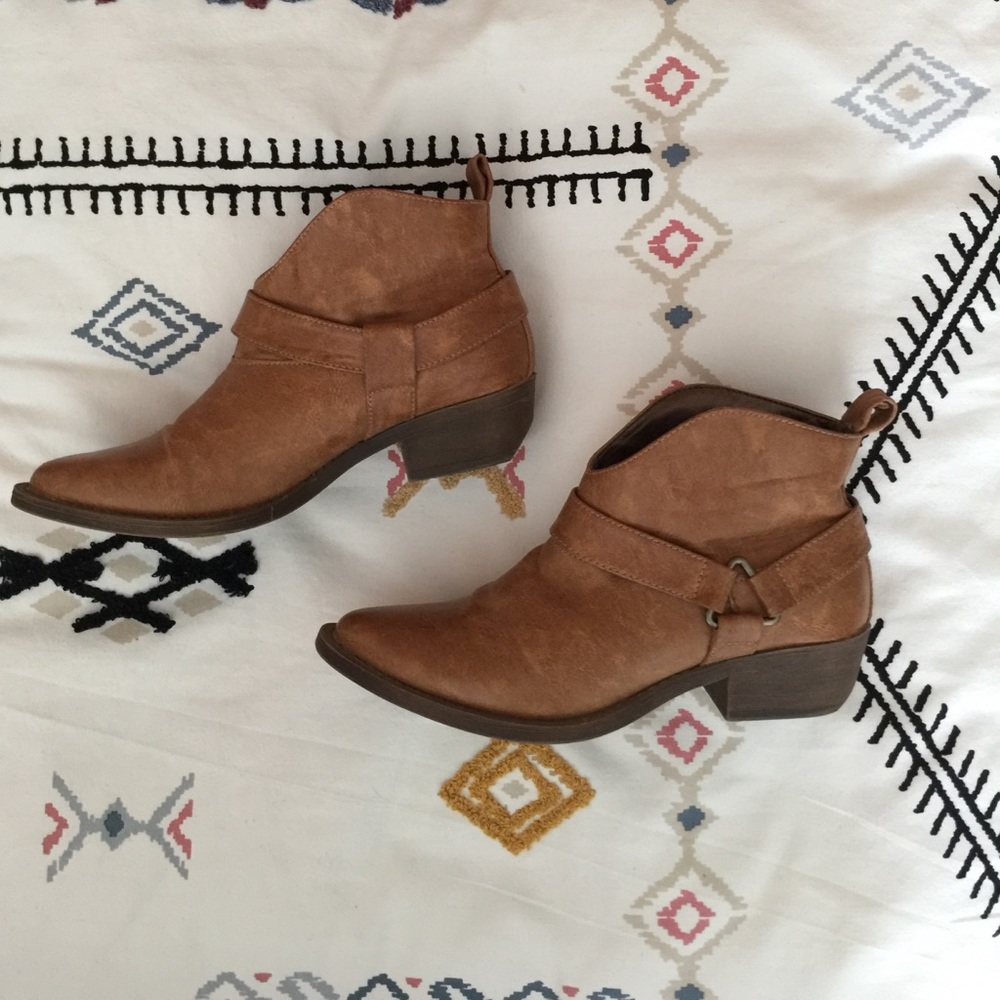 Tan Western Ankle Booties