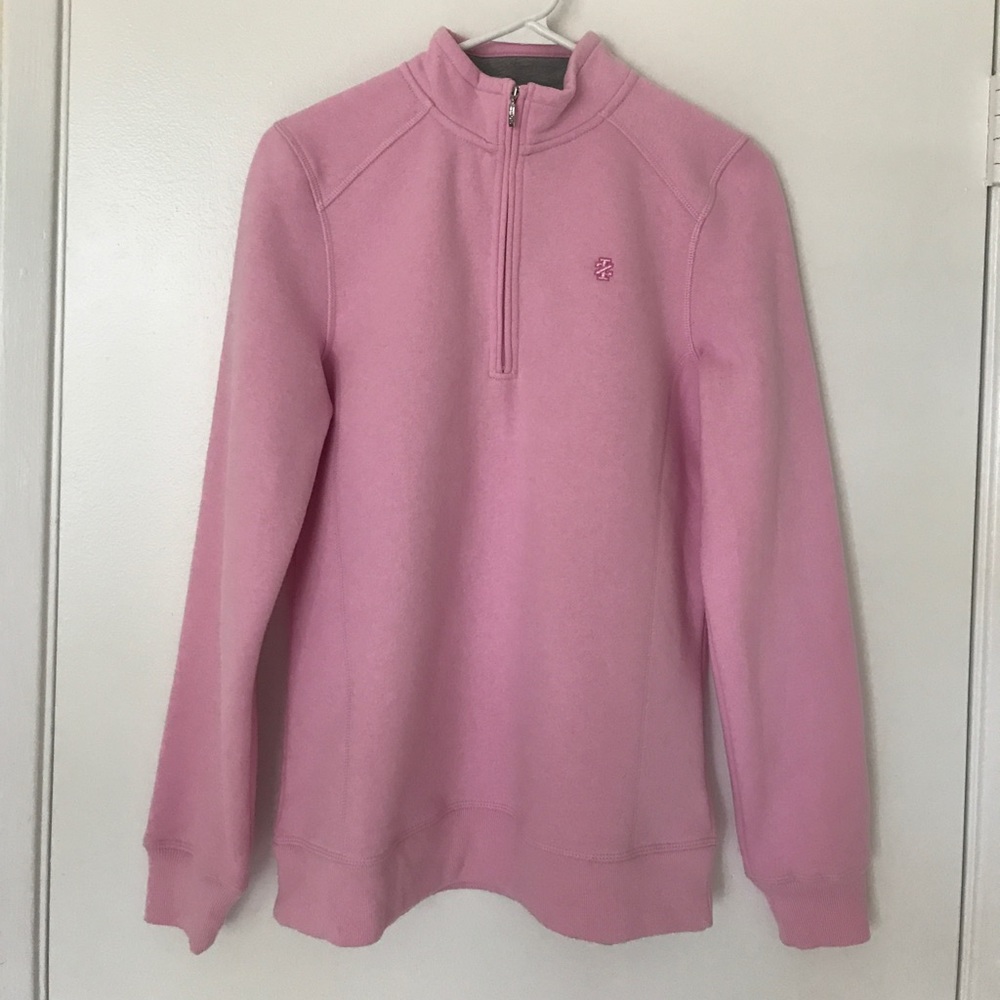 IZOD PINK ZIPPER SWEATER. - Picture 2 of 5