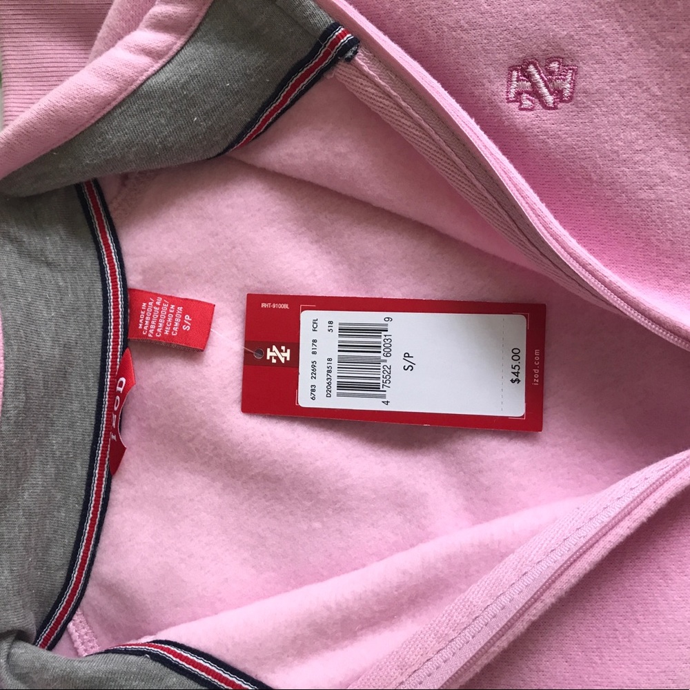IZOD PINK ZIPPER SWEATER. - Picture 4 of 5