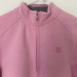 IZOD PINK ZIPPER SWEATER.