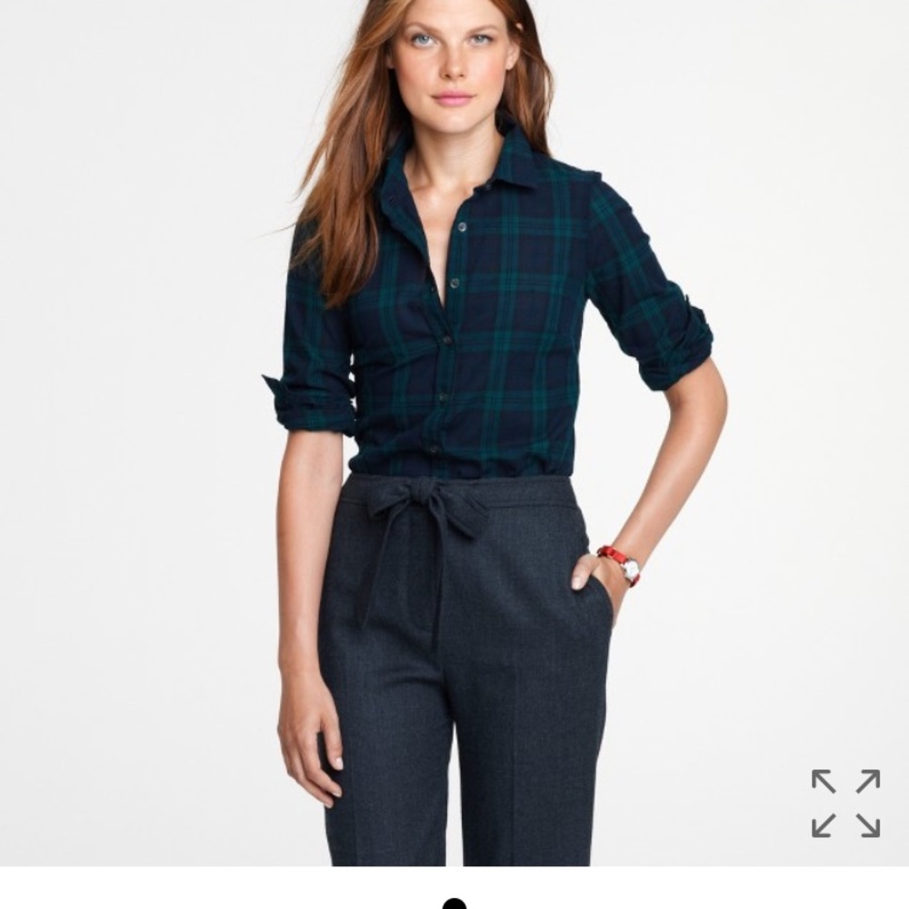 Plaid top, J. Crew's The Perfect Shirt, size 2