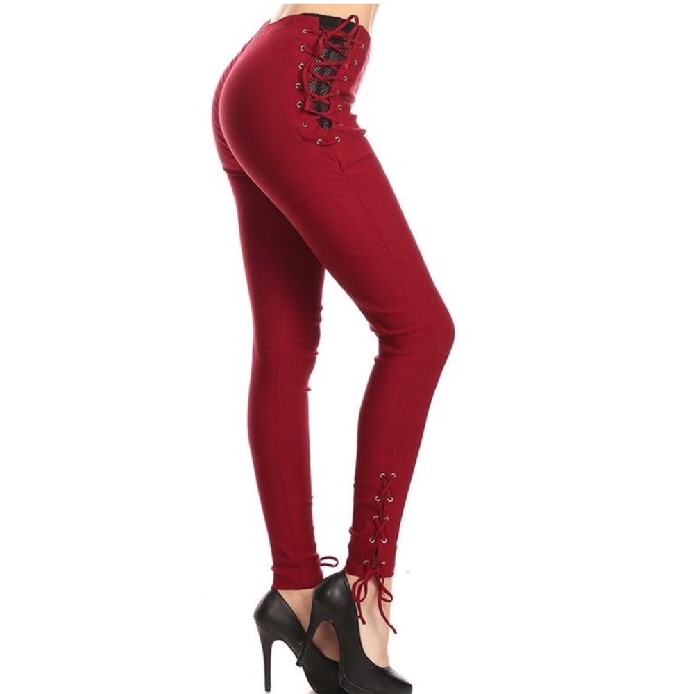 High Waisted Side Corset Leggings