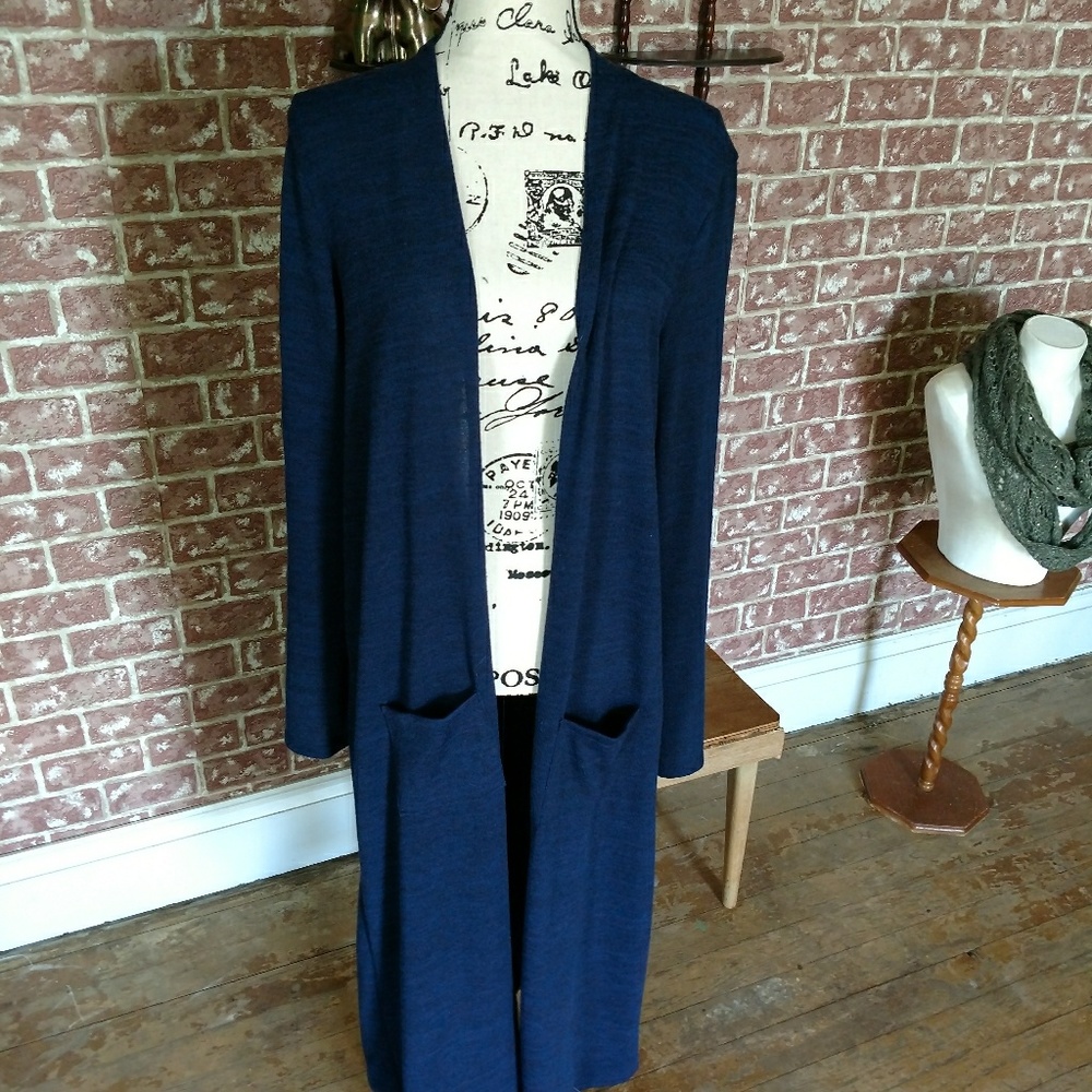 Duster Cardigan.  Navy blue.