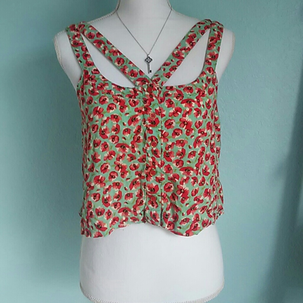 ILoveH81 Floral Multi-Strap Crop Top