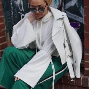 Zara White Moto Jacket