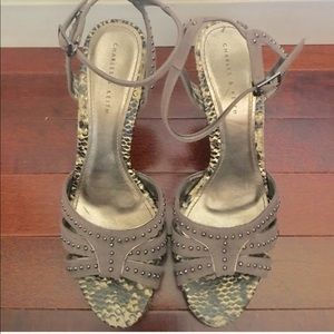 Charles and Keith Suede Heel Sandals