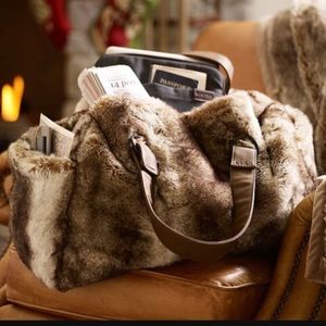 Pottery Barn Faux-Fur Duffle Bag