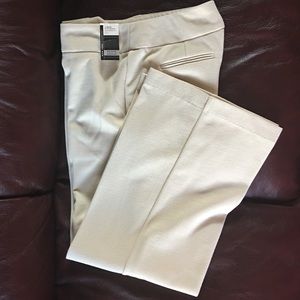 Off White/Cream Knit Petite Wide Leg Trousers