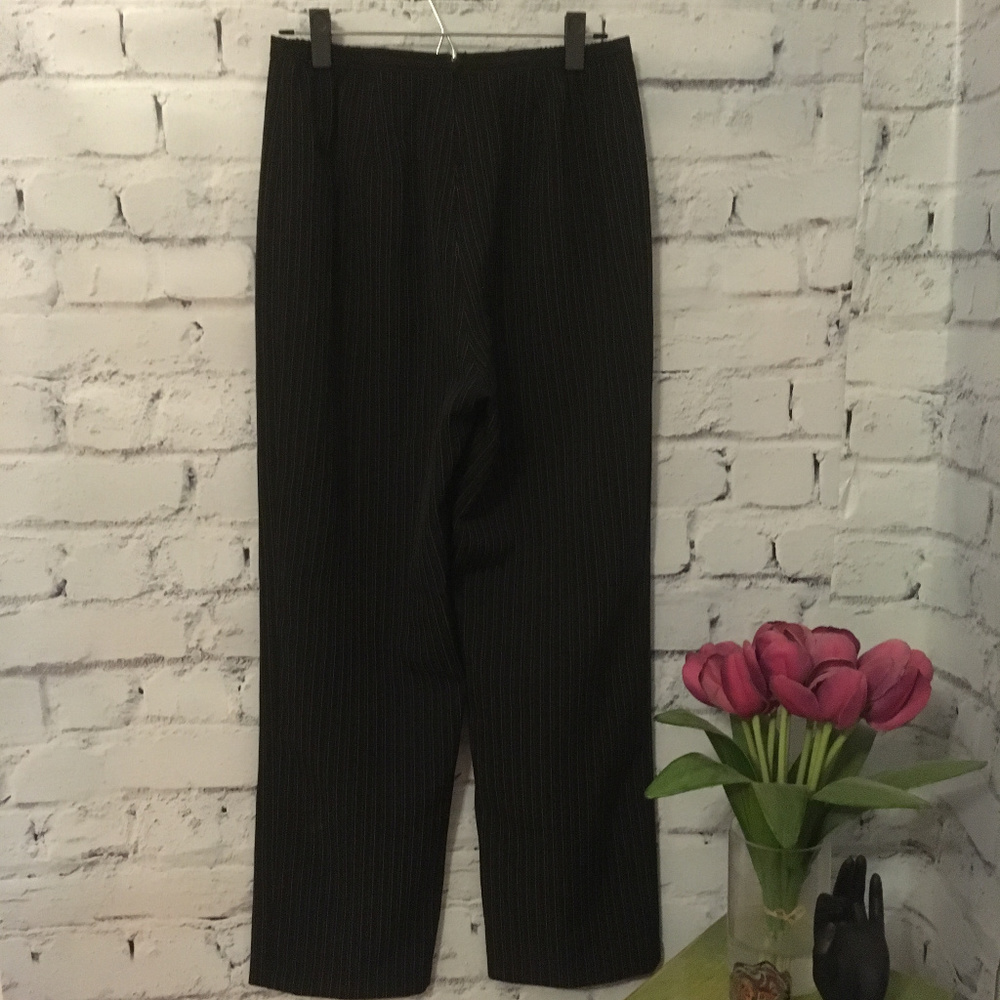 Black High Waist Pin Stripe Pants - size 12