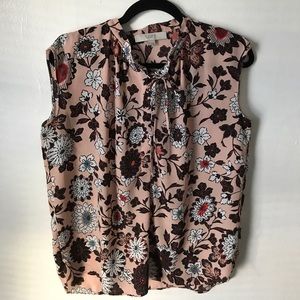 Loft Pink flower pattern blouse