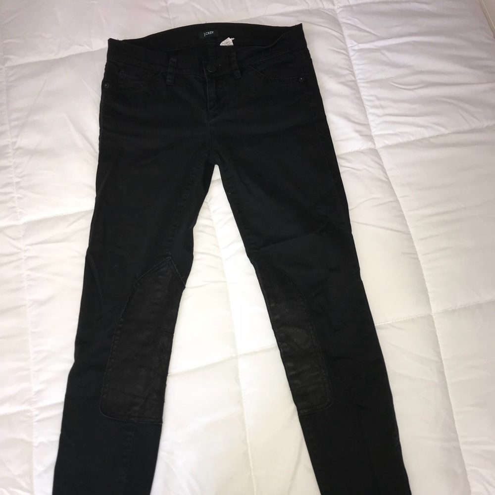 SALE!! J.Crew Leather Patch Black Pants!