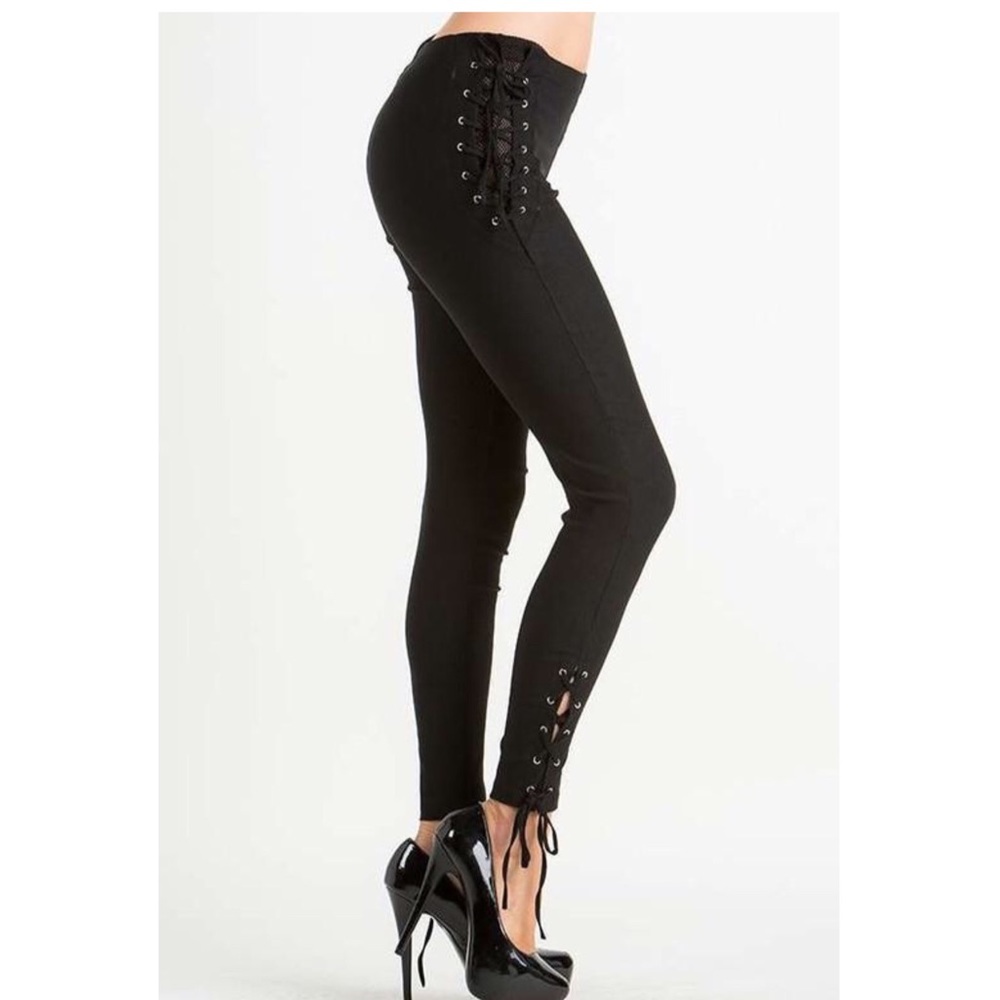 High Waisted Side Corset Leggings