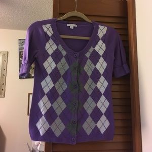 Purple and gray Argyle sweater