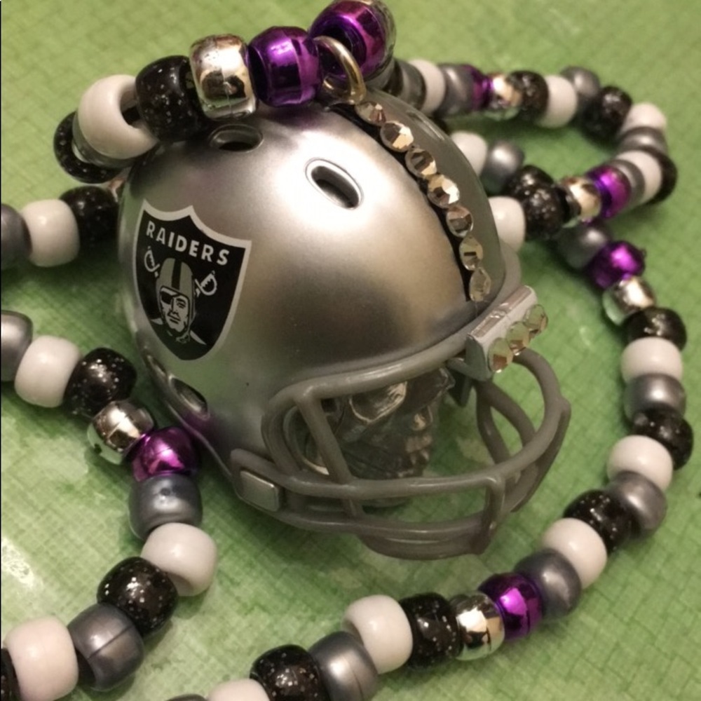 Oakland Raiders game day necklace