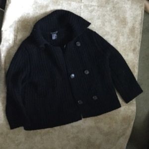 Black double breasted crop cardigan sweater