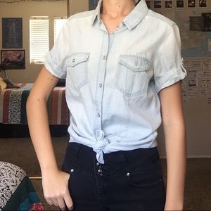 Faded Blue Denim Top