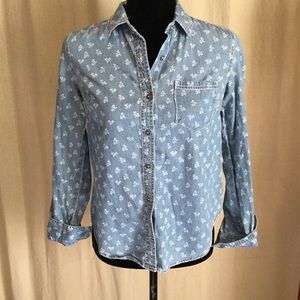 Anthro Holding Horses Dots and Dahlias Chambray Anthro Holding Horses Dots and Dahlias Chambray