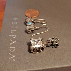 Silpada CZ earrings and pendant (set)