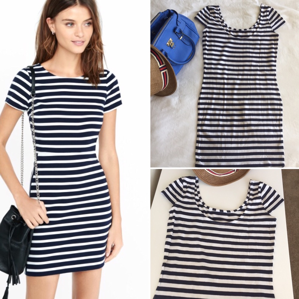 Maritim White and Navy Blue Mini Dress
