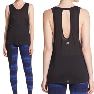 Alo yoga black open back tank