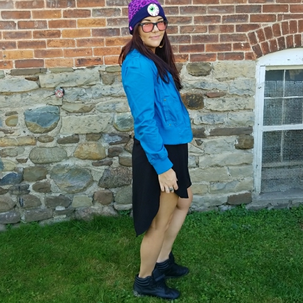 Turquoise canvas jacket - Picture 3 of 4
