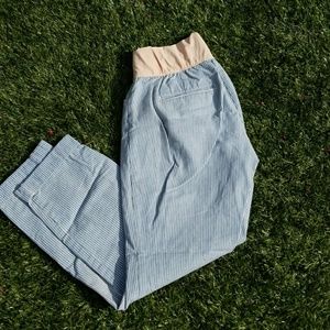 GAP blue and white striped maternity khakis