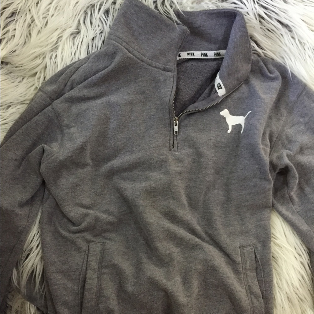 VS Pink Grey Logo Pullover
