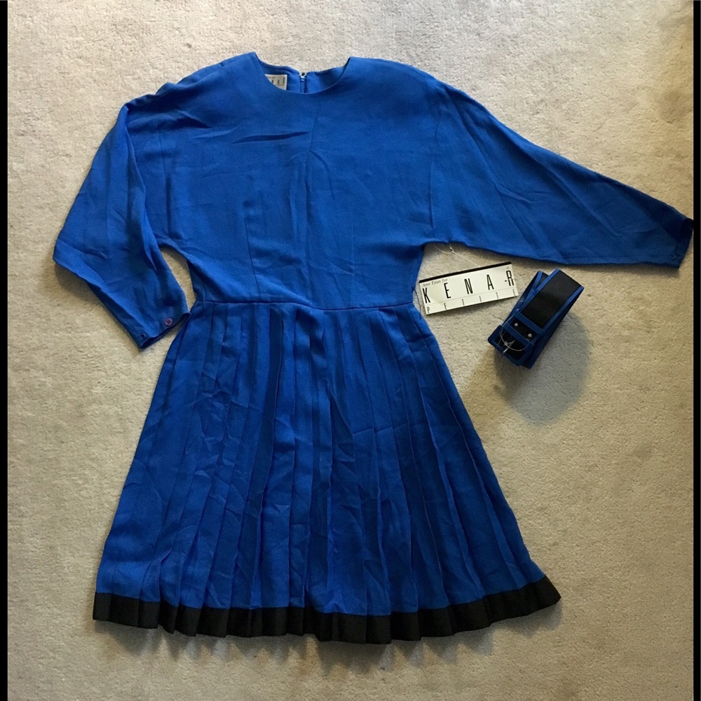 KENAR Pleated Blue Dress NEW - Picture 4 of 7