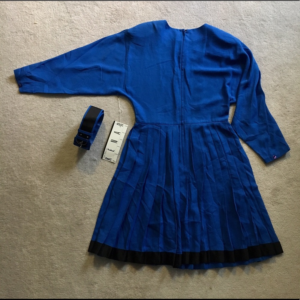 KENAR Pleated Blue Dress NEW - Picture 5 of 7