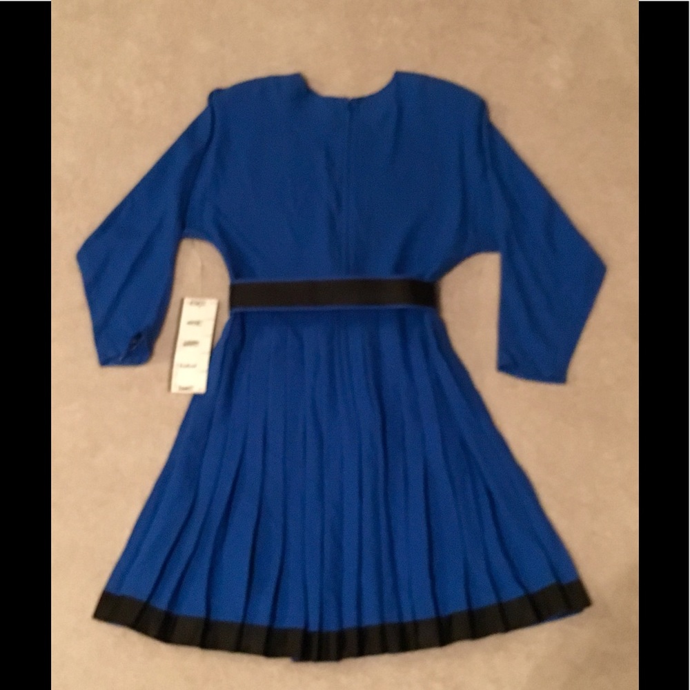 KENAR Pleated Blue Dress NEW - Picture 2 of 7